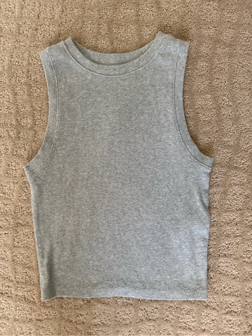 Hollister Light Gray Ribbed High-Neck Tank